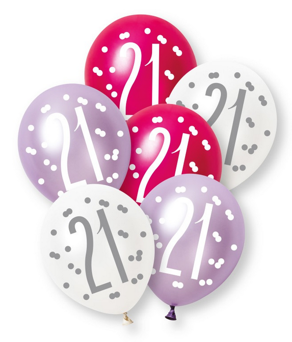 12" GLITZ PINK NUMBER 21 PEARL LATEX (6 PER PACK)