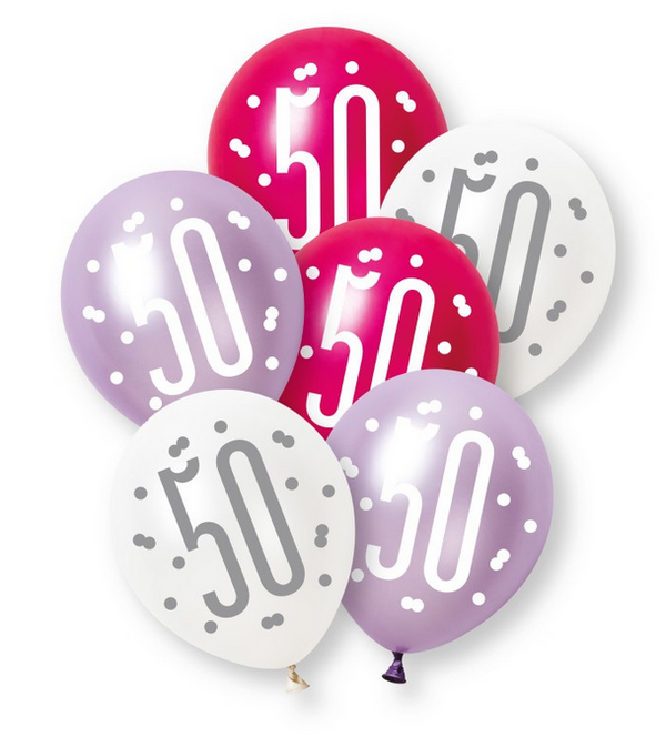 12" GLITZ PINK NUMBER 50 PEARL LATEX (6 PER PACK)