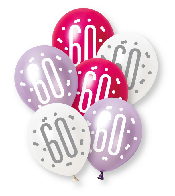 12" GLITZ PINK NUMBER 60 PEARL LATEX (6 PER PACK)