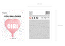 18" HEART IT'S A GIRL FOIL
