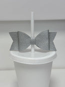 REUSABLE STRAW TOPPERS FOR COLD CUPS - SILVER (PACK OF 4)