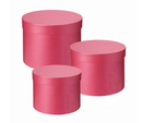 HAT BOXES: STRONG PINK ROUND SYMPHONY HAT BOXES (SET OF 3)