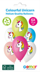 13" GEMAR RETAIL LATEX COLOURFUL UNICORN