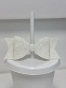 REUSABLE STRAW TOPPERS FOR COLD CUPS - WHITE (PACK OF 4)