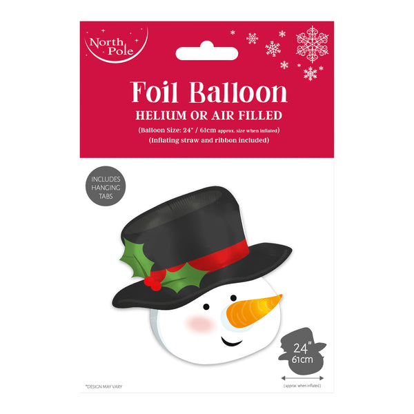 24" SNOWMAN HEAD FOIL BALLOON