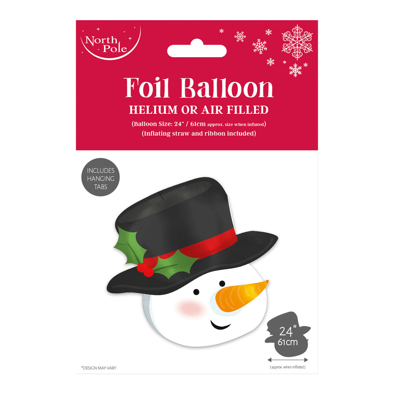 24" SNOWMAN HEAD FOIL BALLOON