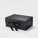 BOX: MEDIUM BLACK MAGNETIC GIFT BOX WITH RIBBON (PACK OF 10)