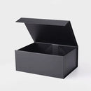 BOX: MEDIUM BLACK MAGNETIC GIFT BOX WITH RIBBON (PACK OF 10)