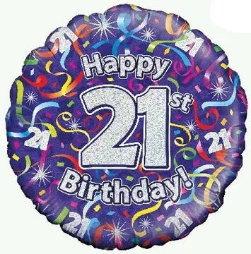 18" 21ST BIRTHDAY STREAMERS FOIL