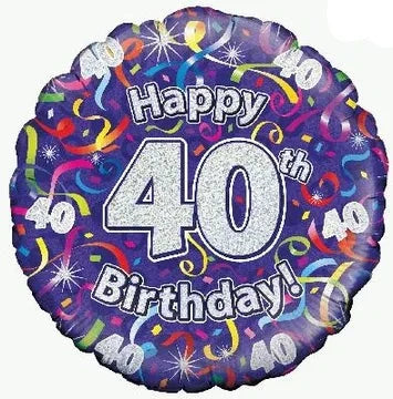 18" 40TH BIRTHDAY STREAMERS FOIL