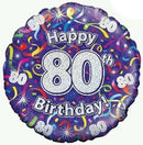 18" 80TH BIRTHDAY STREAMERS FOIL
