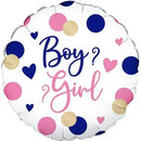18" PINK AND NAVY GENDER REVEAL FOIL
