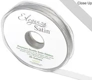 RIBBON: 10mm ELEGANZA DOUBLE FACED SATIN RIBBON SILVER No.24 (10MM X20M)