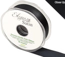 RIBBON: 25mm ELEGANZA DOUBLE FACED SATIN RIBBON BLACK NO.20 (25MM X 20M)