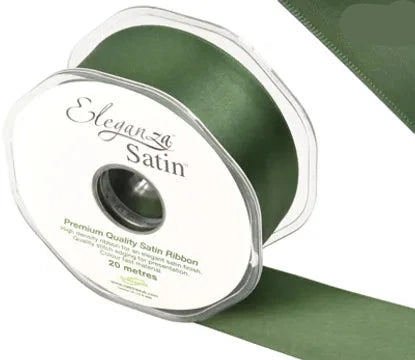 RIBBON: 38mm ELEGANZA DOUBLE FACED SATIN RIBBON SAGE GREEN NO.51 (38MM X 20M)