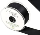 RIBBON: 38mm ELEGANZA DOUBLE FACED SATIN RIBBON BLACK NO.20 (38MM X 20M)