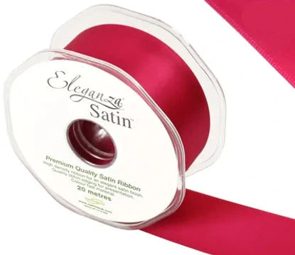 RIBBON: 38mm ELEGANZA DOUBLE FACED SATIN RIBBON DEEP CERISE NO.30 (38MM X 20M)