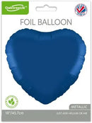 18" HEART NAVY BLUE PACKAGED FOIL