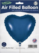 9" NAVY BLUE HEART PACKAGED FOIL (PACK OF 5)