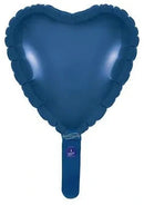 9" NAVY BLUE HEART PACKAGED FOIL (PACK OF 5)