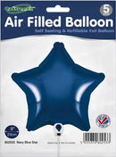 9" NAVY BLUE STAR PACKAGED FOIL (PACK OF 5)