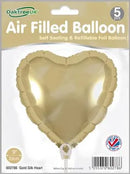 9" GOLD SILK HEART PACKAGED FOIL (PACK OF 5)