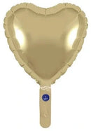 9" GOLD SILK HEART PACKAGED FOIL (PACK OF 5)