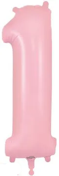 34" NUMBER 1 MATTE PINK FOIL
