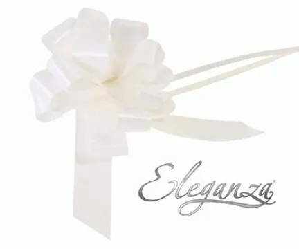 PULL BOWS: 30mm ELEGANZA POLY PULL BOWS WHITE NO.01 (20 PER PACK)
