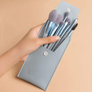 FAUX LEATHER MAKE UP BRUSH POUCH BLUE