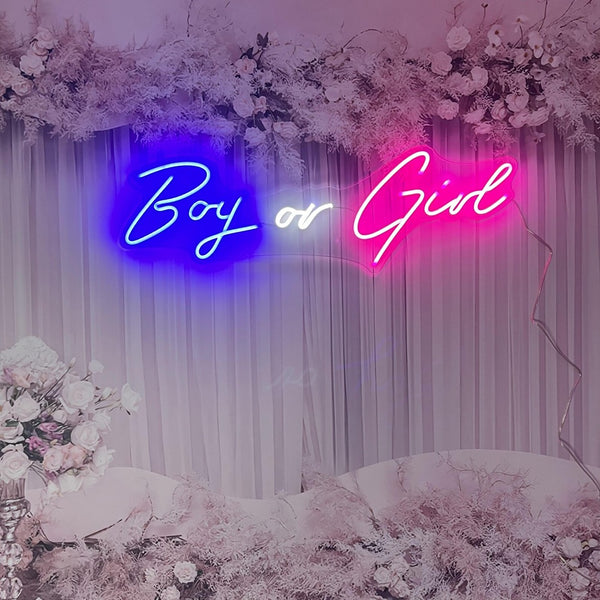 NEON SIGN: BOY OR GIRL NEON SIGN 80CM x 24CM