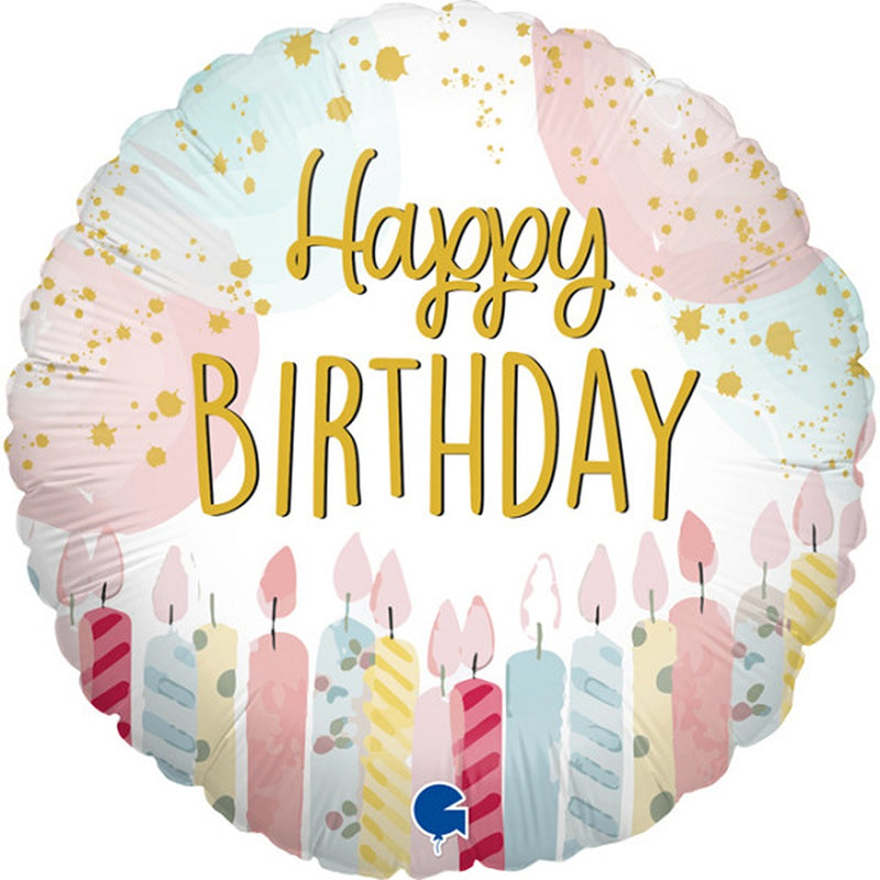 14" MINI HAPPY BIRTHDAY CANDLES FOIL