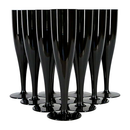 10 X BLACK DISPOSABLE PLASTIC CHAMPAGNE FLUTES 175ML 6OZ