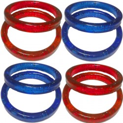 RED AND BLUE PLASTIC WRIST WEIGHTS 19 GRAM HARD PLASTIC BRACELETS (100 PER BAG)