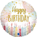 9" MINI ROUND HAPPY BIRTHDAY CANDLE FOIL