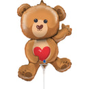 14" MINI BEAR WITH HEART FOIL