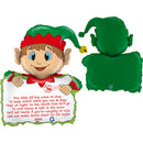 28" CHRISTMAS ELF WITH MESSAGE FOIL