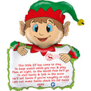 28" CHRISTMAS ELF WITH MESSAGE FOIL