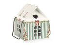 LITTLE GREEN STRIPED HOUSE WITH LANYARDS (245MM X 245MM X 150MM)