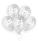 13" HAPPY BIRTHDAY CRYSTAL CLEAR LATEX (25 PER PACK)