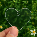 TRANSPARENT ACRYLIC HEART DISC (9CM DIAMETER, 3MM THICK)