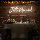 NEON SIGN: JUST MARRIED NEON SIGN WARM WHITE 80CM x 24CM