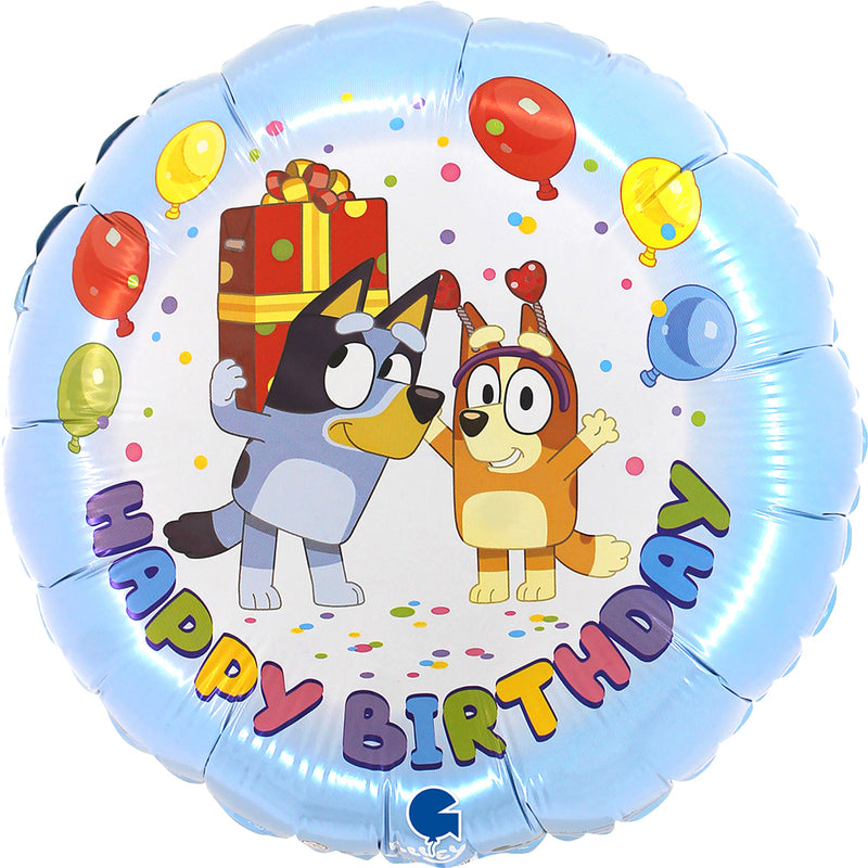 18" ROUND BLUEY HAPPY BIRTHDAY FOIL