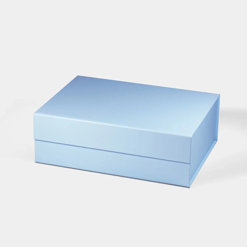 BOX: MEDIUM BABY BLUE MAGNETIC GIFT BOX WITH RIBBON (PACK OF 10)