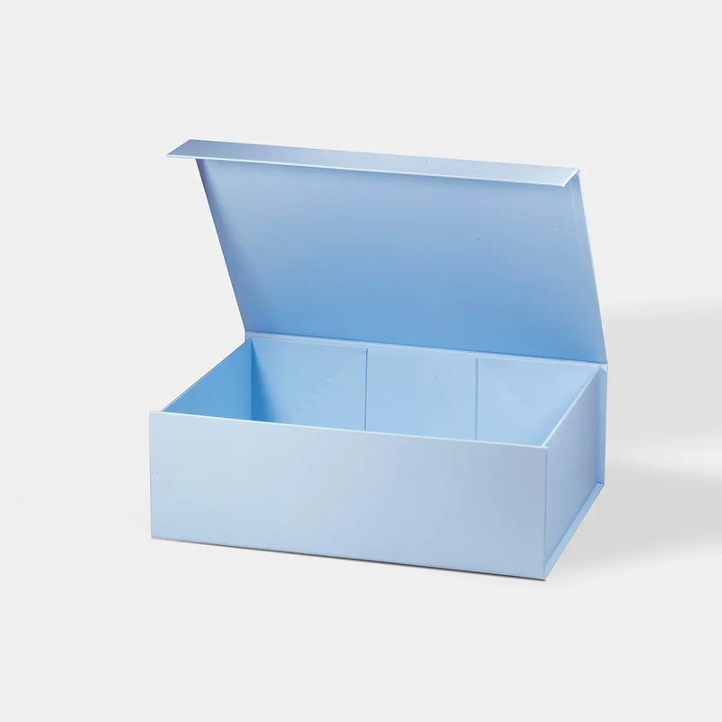 BOX: MEDIUM BABY BLUE MAGNETIC GIFT BOX WITH RIBBON (PACK OF 10)