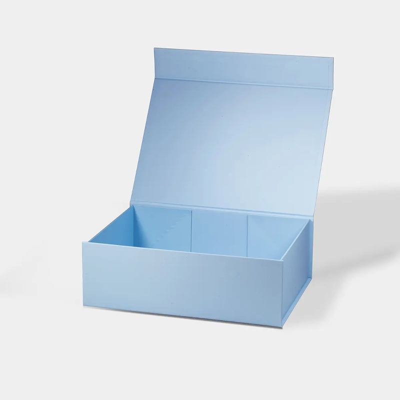 BOX: MEDIUM BABY BLUE MAGNETIC GIFT BOX WITH RIBBON (PACK OF 10)