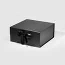 BOX: MEDIUM SQUARE MAGNETIC BLACK GIFT BOX WITH RIBBON (PACK OF 10)