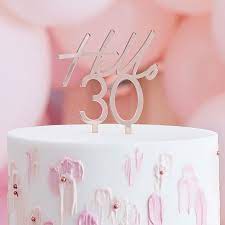 HELLO 30TH CAKE TOPPER ROSE GOLD