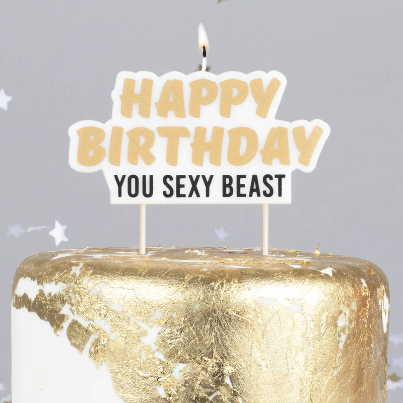 HAPPY BIRTHDAY YOU SEXY BEAST CANDLE