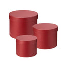 HAT BOXES: RED ROUND SYMPHONY HAT BOXES (SET OF 3)